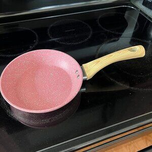 8-Inch Pink Nonstick Egg Pan, PFOA-Free Stone Cookware Skillet, Induction Compat
